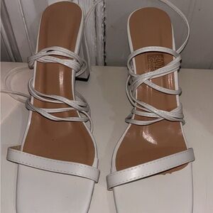 Elegant White Strappy Sandals